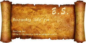 Bozsoky Sára névjegykártya