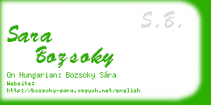 sara bozsoky business card