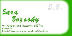 sara bozsoky business card